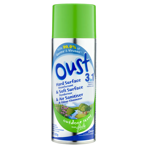 Oust™ 3 in 1 - Outdoor Scent Hard Surface Disinfectant, Soft Surface  Deodoriser and Fights Tough Odours 325g | SC Johnson Professional