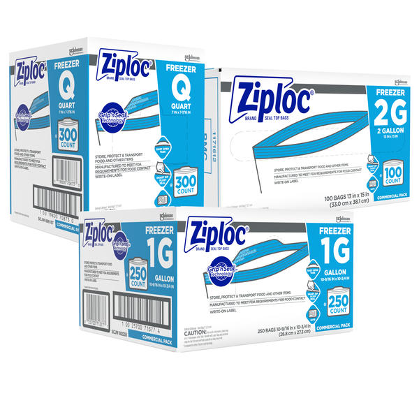 SCJP Ziploc® Brand Seal Top 2 Gallon Freezer Bag - 100 ct