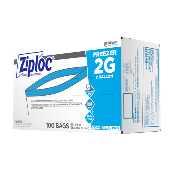 SCJP 682253 Ziploc® Brand Seal Top Bag 2 Gallon, 13 x 15- (100/CS)