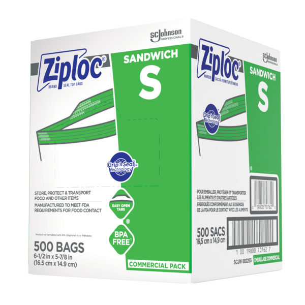 SC Johnson Ziploc® Slider Freezer Bags, 1 gal, 1.75 mil, 9.5 x 2.63 x  10.56, Clear, 24/Box, SJN316485