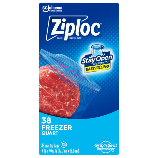 Ziploc Medium Food Storage Freezer Bags, Grip 'n Seal Technology