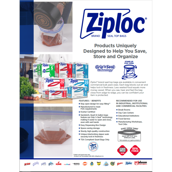 Ziploc Stand up stay open foodservice flyer thumbnail image