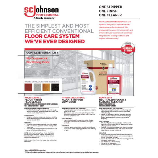 Image of Multi Surface Floor Care System Product Overview Sheet