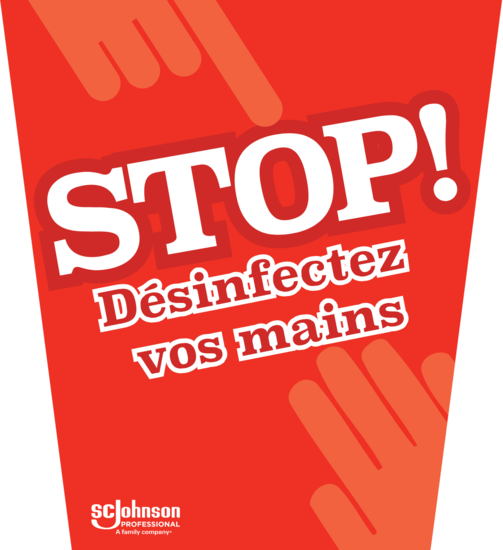 Sticker STOP désinfectez vos mains